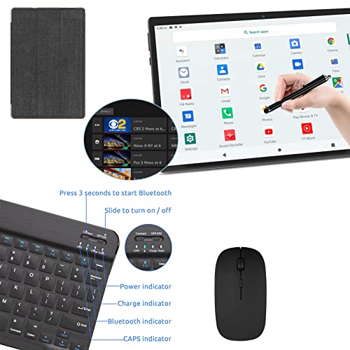 10 inch 2 in 1 Tablet with Keyboard Mouse Case Stylus, 8GB+64GB, IPS Touch Screen G53405