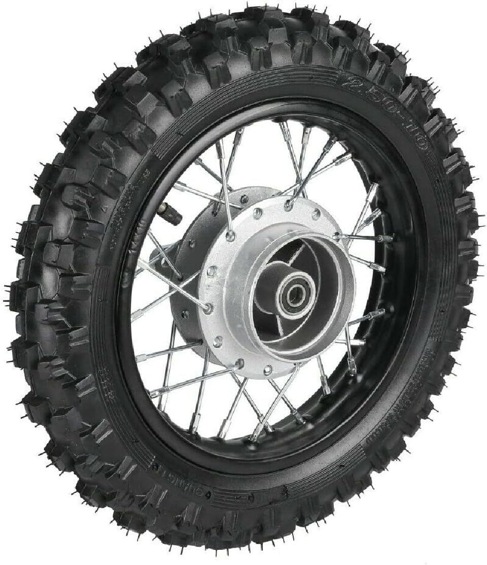 2.5-10" Rear Wheel Tire Assembly/10" Rim Diameter Rear Wheel Rim Tyre for 50cc 70cc 90cc 110cc Dirt Pit Bike CRF50 DRZ70 PW50 TTR50 (US Stock)