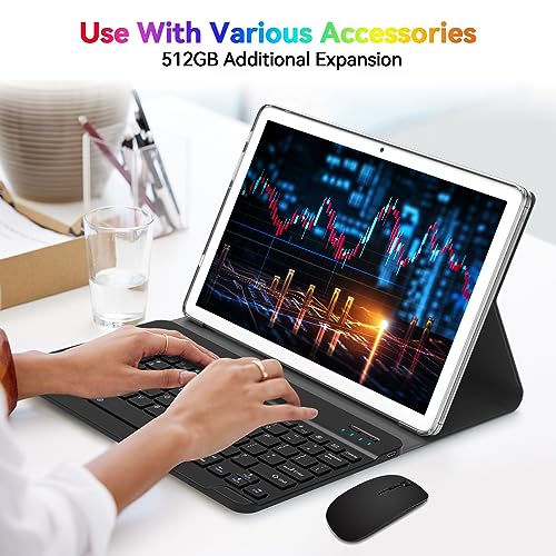 Android 13 Tablet, 10.1 inch, 128GB, 8000mAh Battery, Keyboard Included Z101267