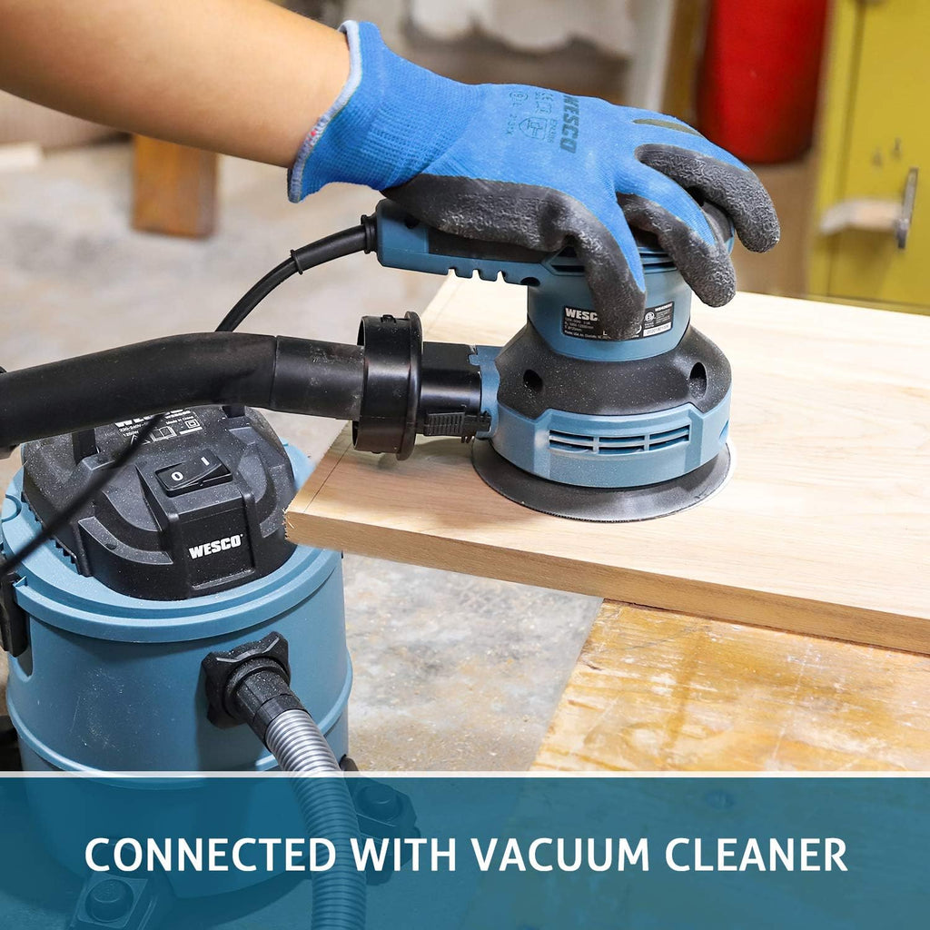 Orbital Sander 5-Inch with 12 Sanding Discs, 6 Speeds, Dust Collection J377668