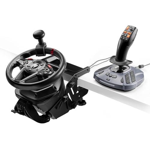 SimTask Steering Kit with Adjustable Clamp and Spinner Knob for Truck and Farm Simulation Gaming J334