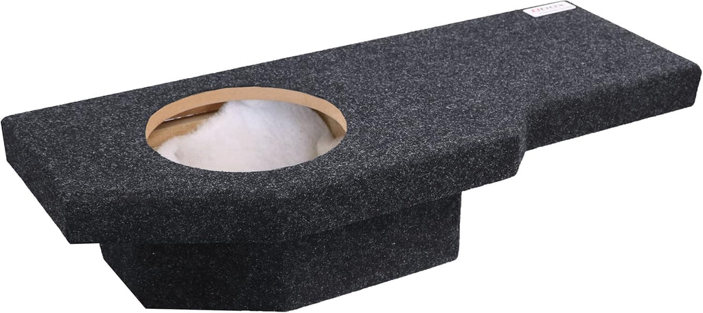 Bbox Single 12 Inch Subwoofer Sealed Enclosure - Fits 2002 - 2018 Dodge Ram Quad Cab - Carpeted Car Subwoofer Boxes & Enclosures - Subwoofer Box Improves Audio Quality, Sound and Bass - Charcoal