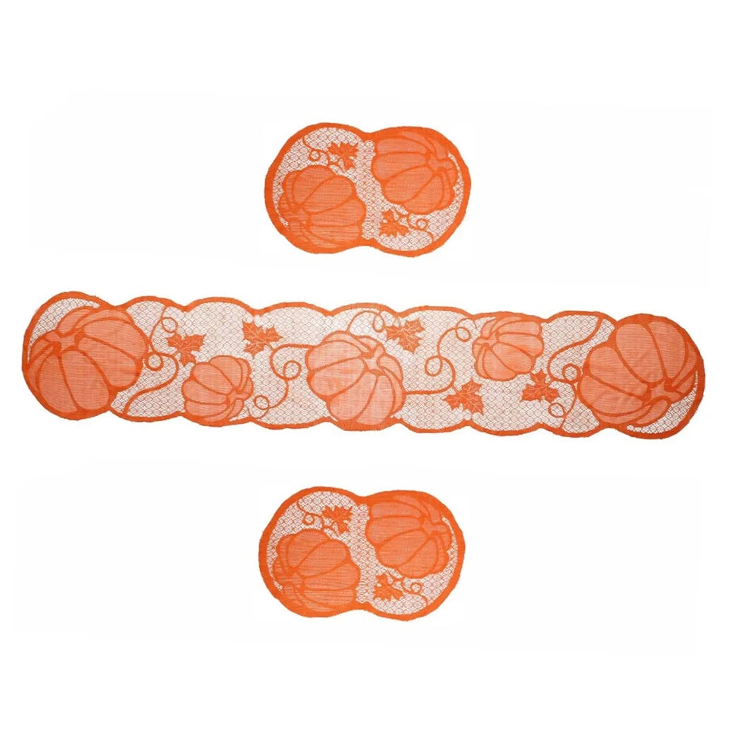 Hollowed Pumpkin Table Runner Set of 3 for Thanksgiving M362