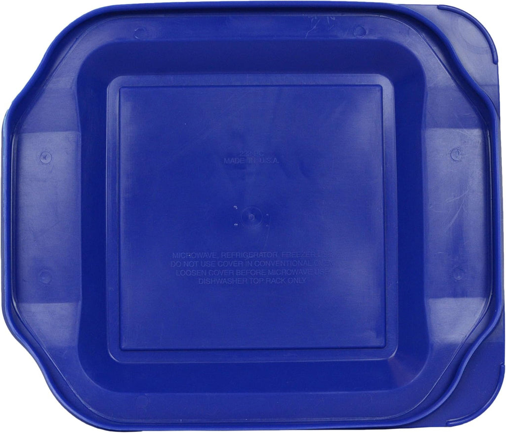 2-Pack Square Glass Baking Dishes with Blue Lids U606