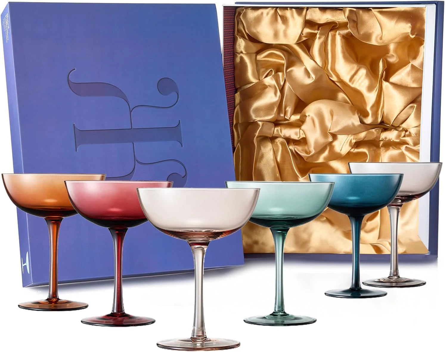 Crystal Coupe Glasses Set, 7 oz, Set of 6 R28596