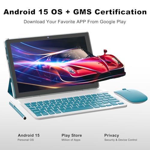 10 inch 2 in 1 Tablet with Keyboard Mouse Case Stylus, 8GB+64GB, IPS Touch Screen G53405