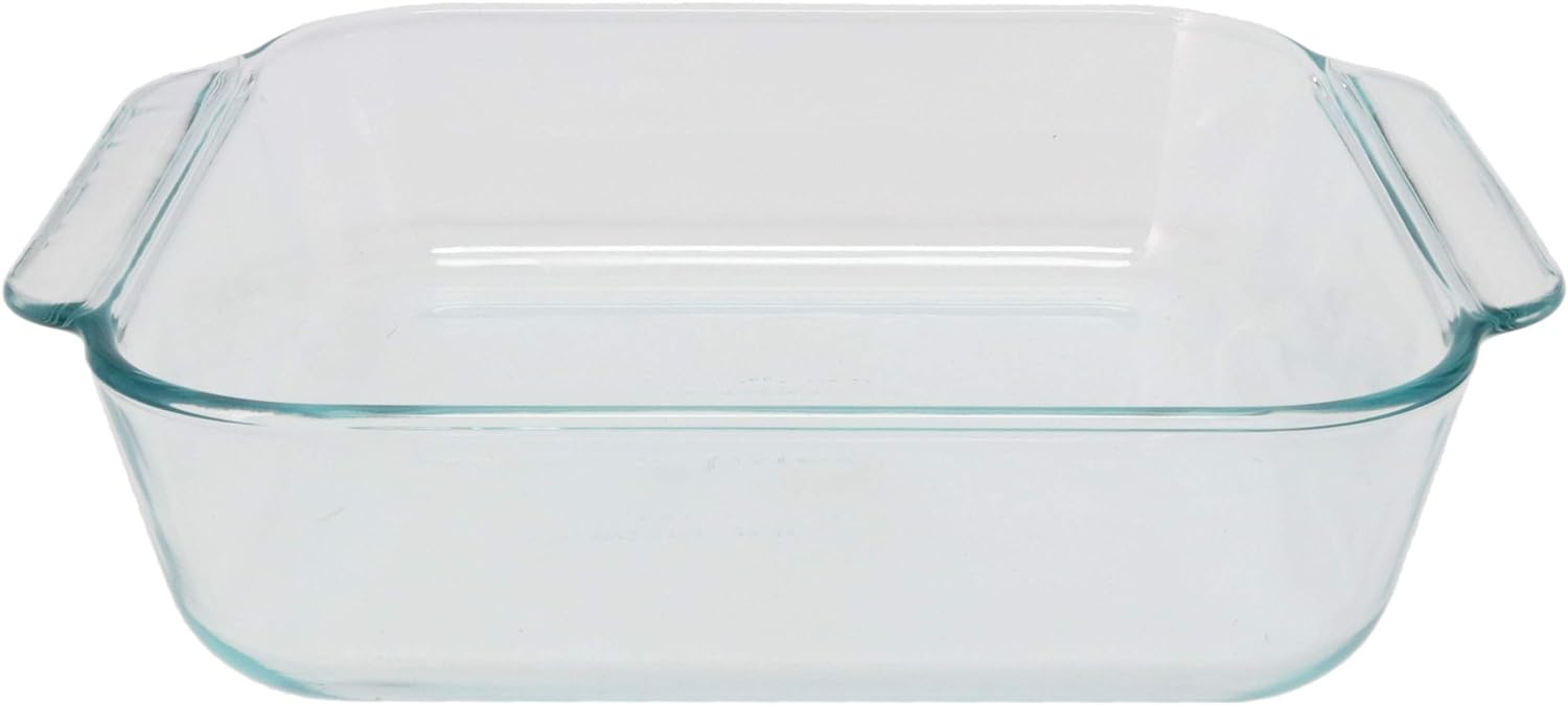 2-Pack Square Glass Baking Dishes with Blue Lids U606