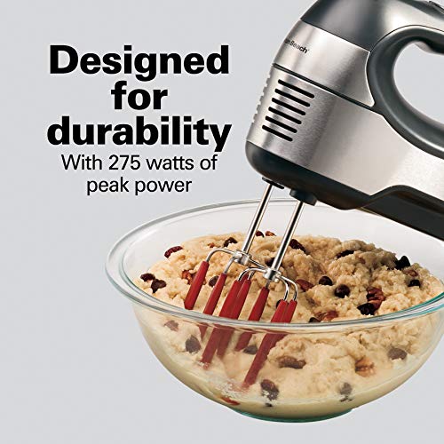 6 Speed Hand Mixer with Storage Case and Bowl Rest, Stainless Steel I933