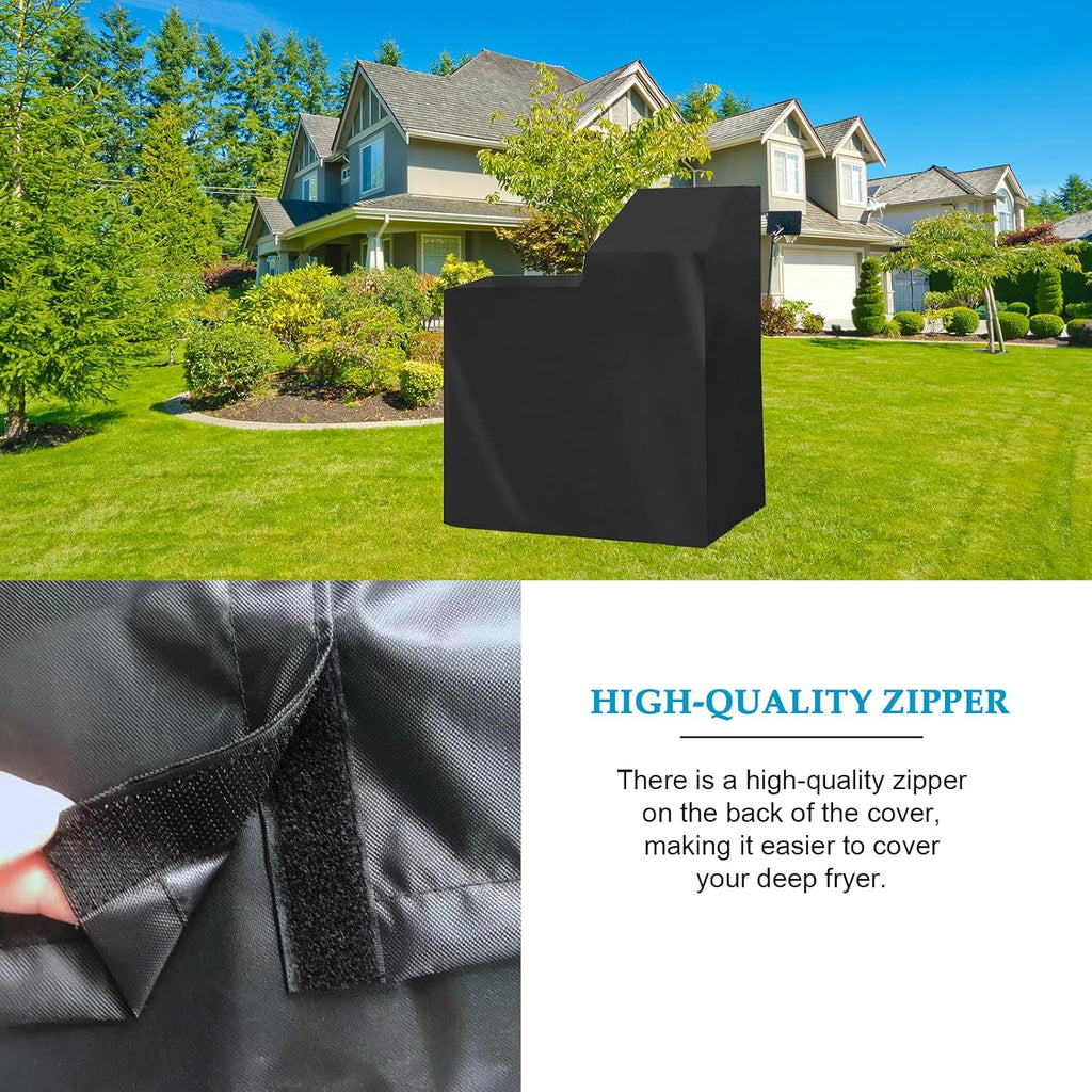 Deep Fryer Cover for 4 Gallon Deep Fryer with Cart Shelf, Black F83171