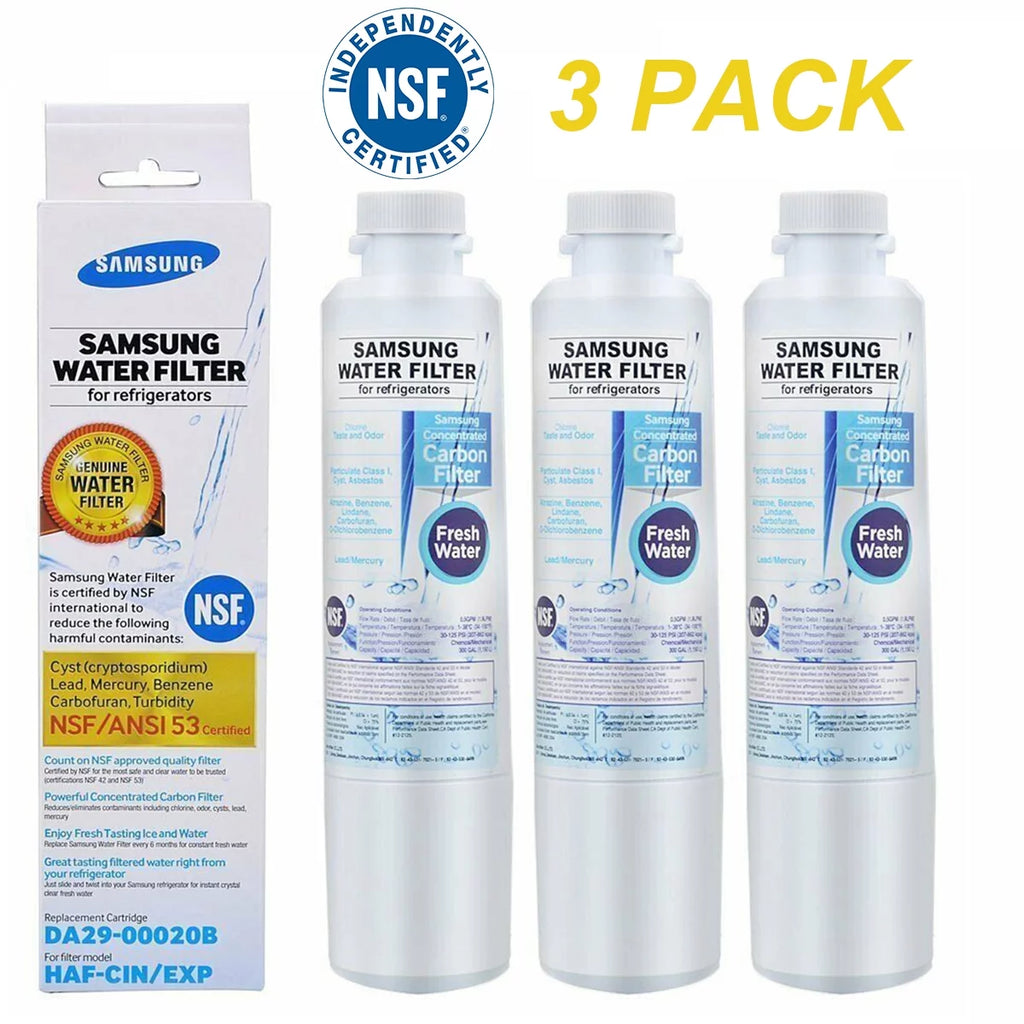 DA29-00020B Refrigerator Water Filter, Replacement for Samsung DA29-00020B, HAF-CIN/EXP, Pack of 3