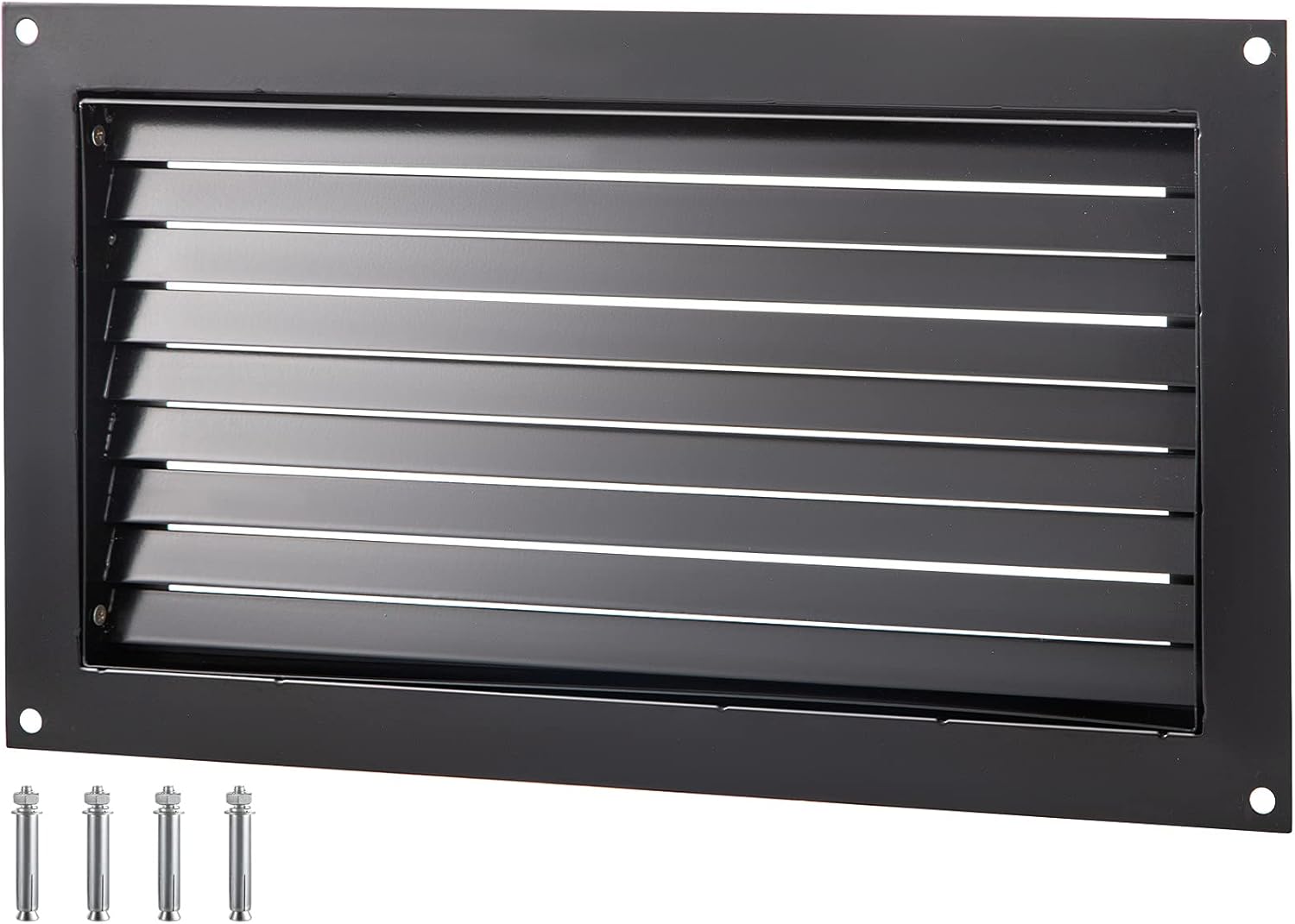 VEVOR Foundation Flood Vent, 8" Height x 16" Width Flood Vent, to Reduce Foundation Damage and Flood Risk, Black, Wall Mounted Flood Vent, for Garages & Full Height Enclosures