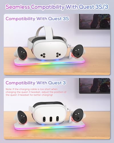 Magnetic Charging Station for VR Headset and Controllers with RGB Light Y7308