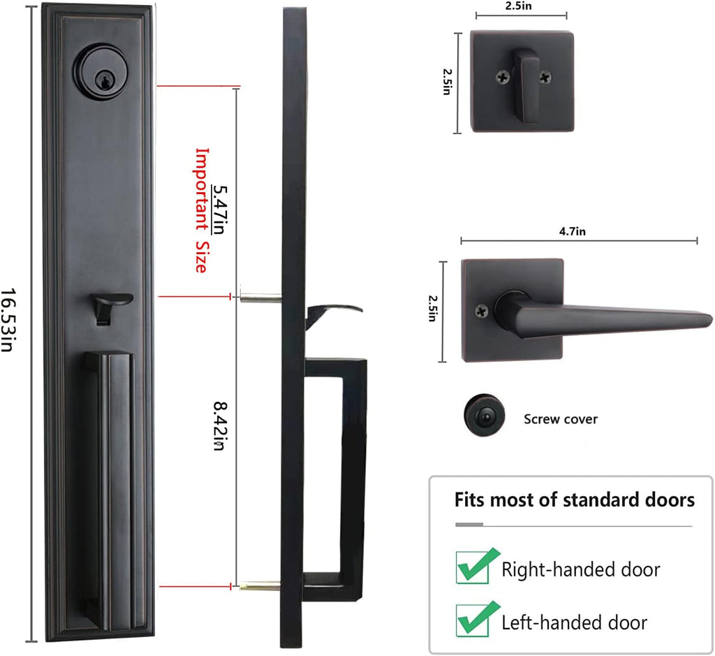 Double Door Handleset for Front Door, Aged Bronze Finish N347693