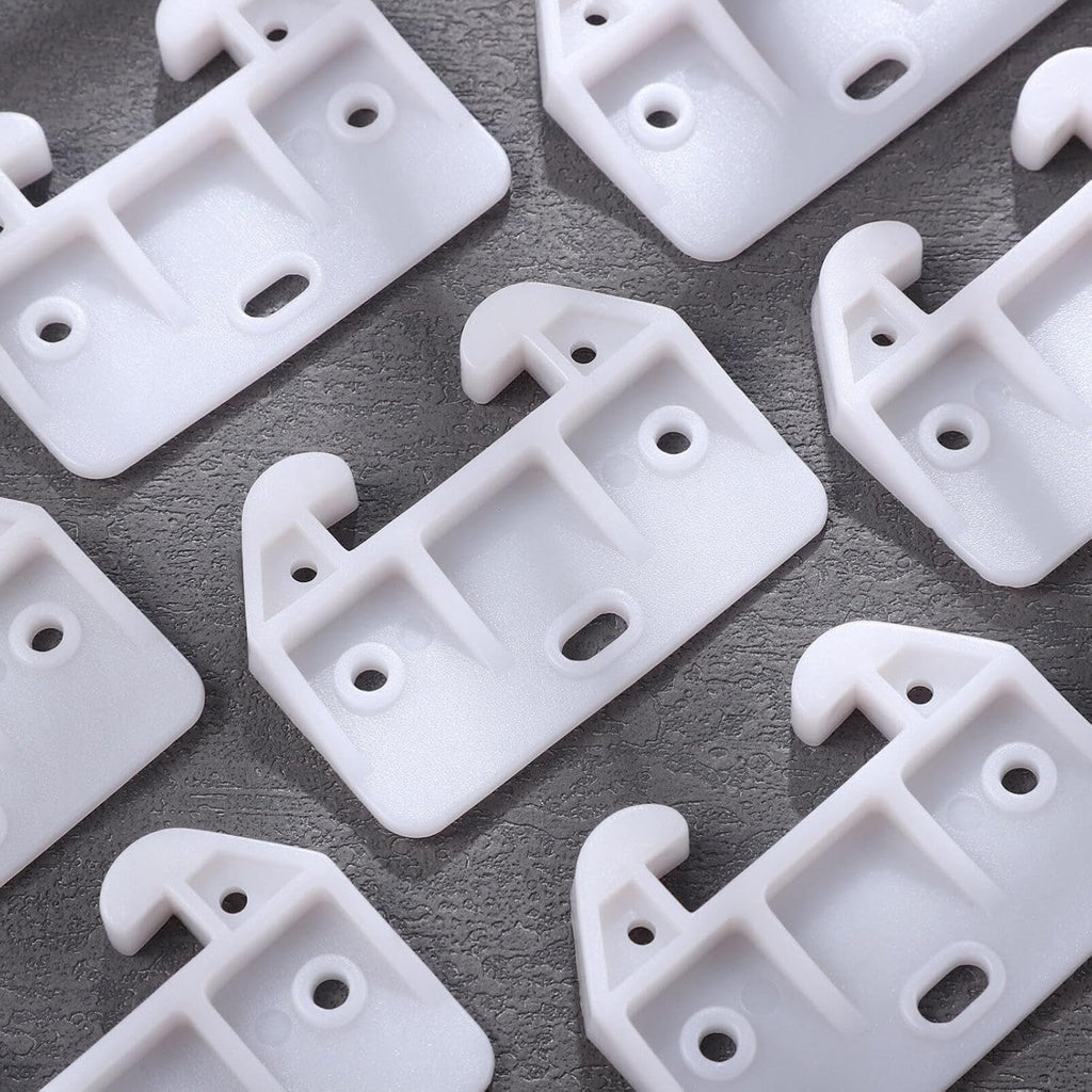 White Plastic Drawer Track Guide Replacement Parts for Cabinets and Furniture F180