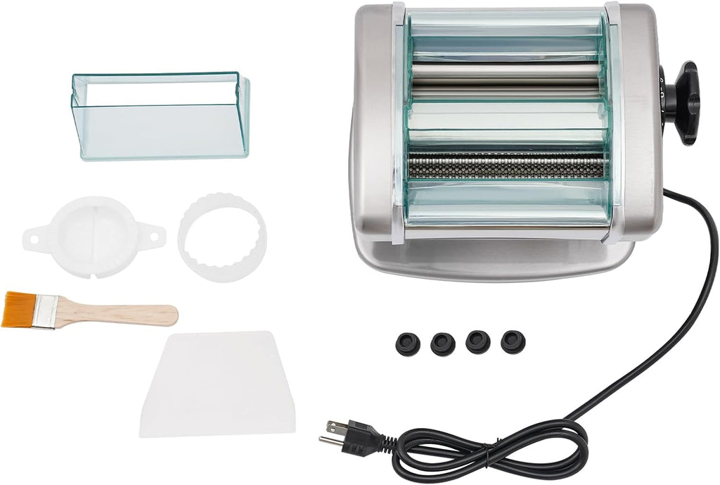 Electric Pasta Maker Machine, Automatic Noodle Machine with 9 Thickness Settings, Stainless Steel Blade, 135W H396311