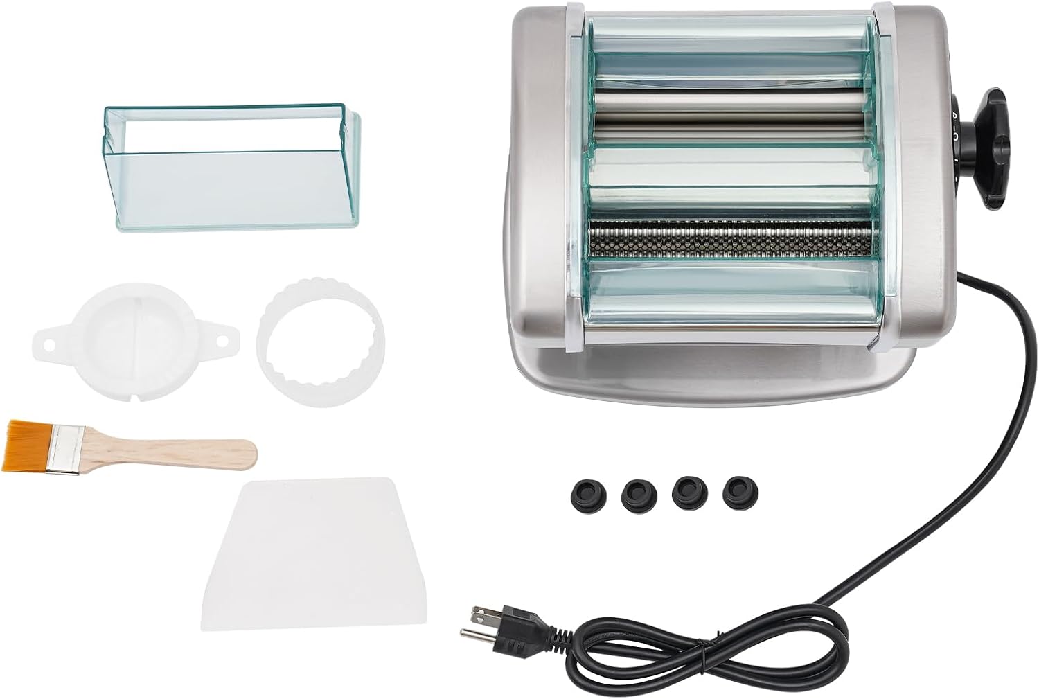 Electric Pasta Maker Machine, Automatic Noodle Machine with 9 Thickness Settings, Stainless Steel Blade, 135W H396311