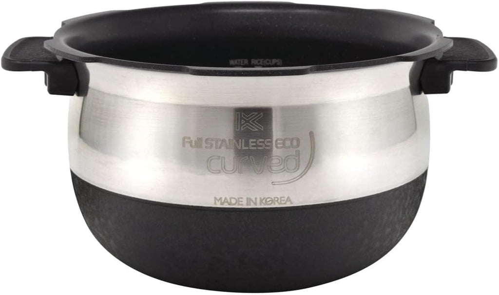 CUCKOO Replacement Inner Pot for Rice Cooker Model CRP-DHSR0609F/CRP-JHR0609F/CRP-LHTR0609FW Stainless/Black, 6 Cups (Uncooked), (INNERPOT-CRP-DH/JH/LH06)