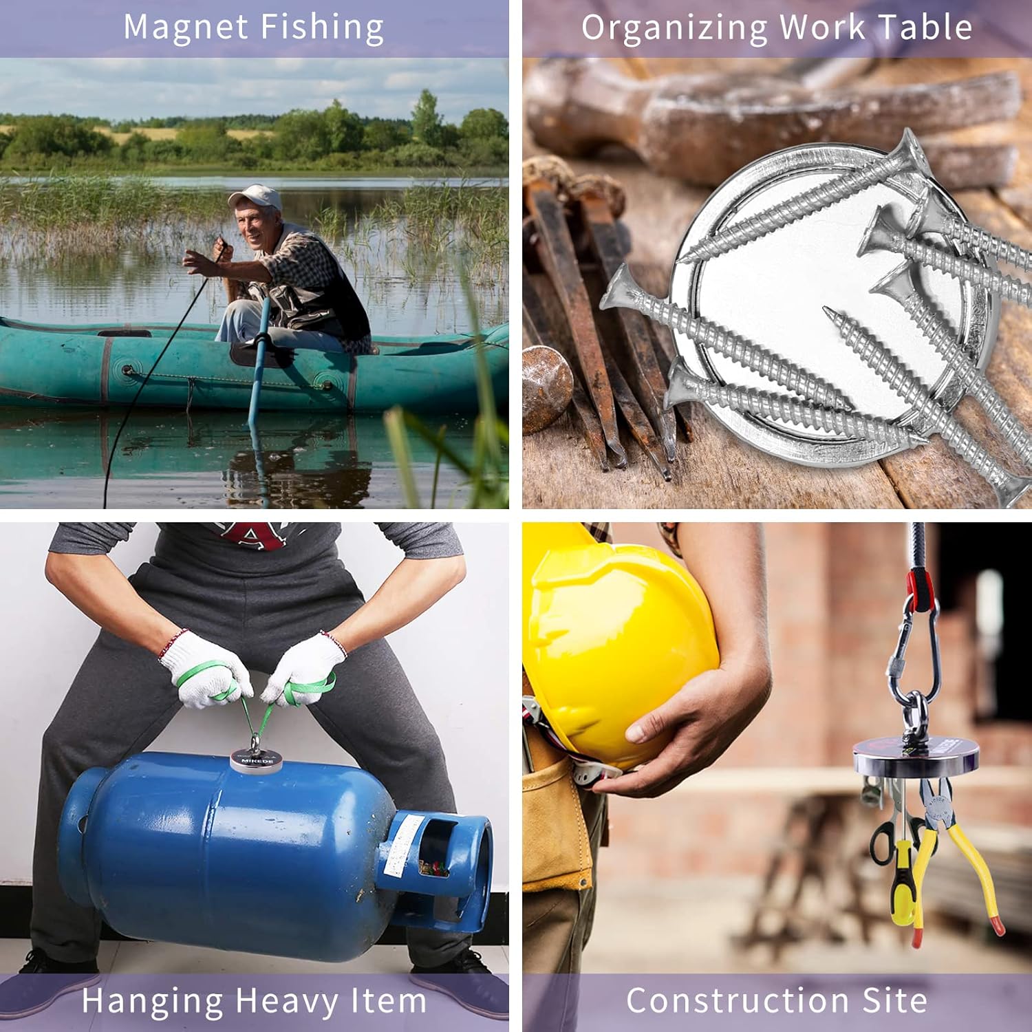 Fishing Magnets Kit with Heavy Duty Rope, 100mm Neodymium Magnet for River Retrieving, Pack of 2 D937518