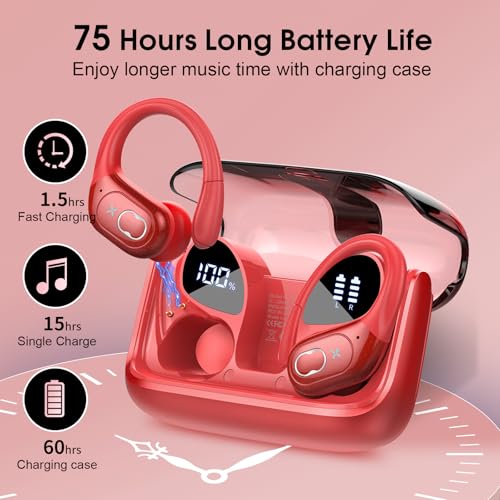 Wireless Earbuds Bluetooth 5.4 with Earhooks, IPX7 Waterproof P475856