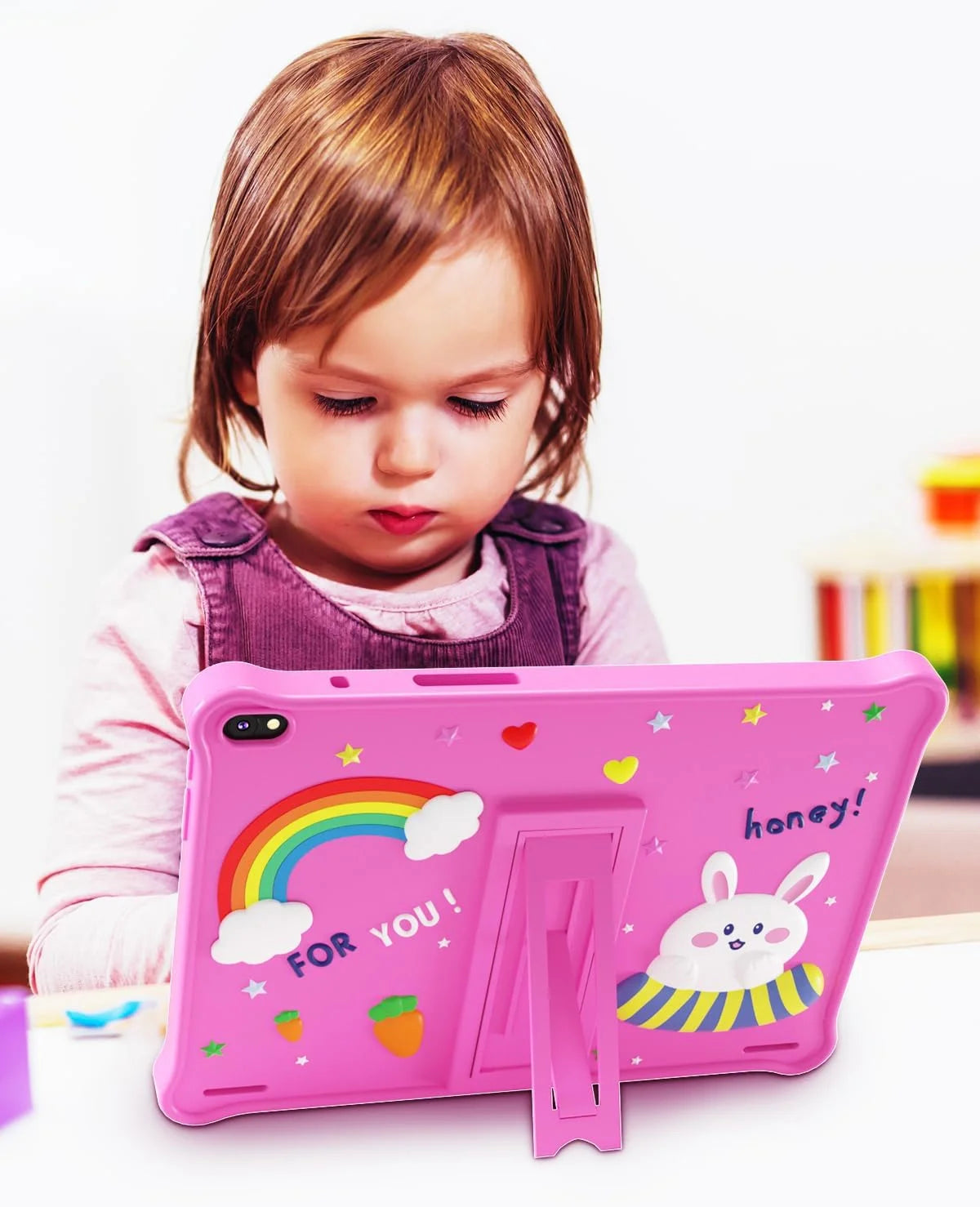 Kids Tablet 10 inch with Case, Parental Control, Pink O793547