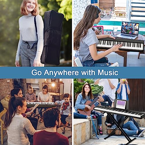 88 Key Folding Piano with Full Size Keys, Bluetooth MIDI, Portable Digital Piano C604511