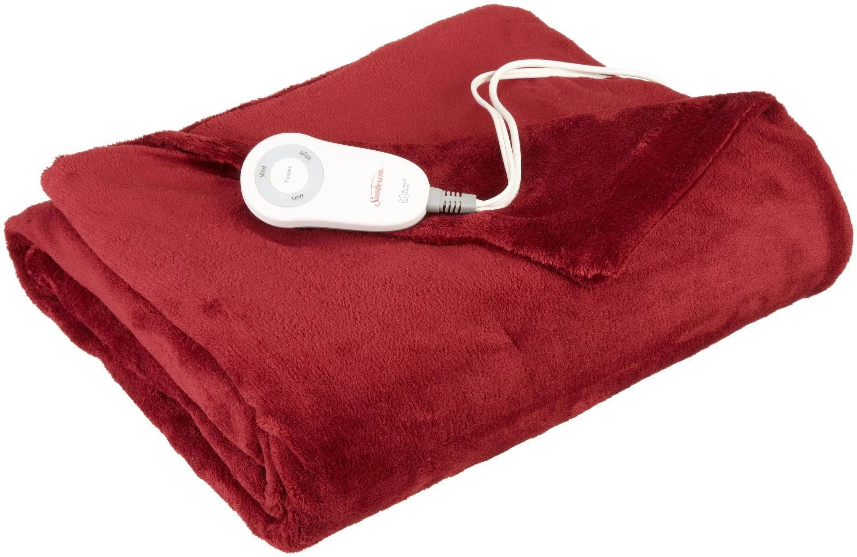 Electric Heated Throw Blanket Microplush Washable with 3-Heat Setting Auto-Off Z261