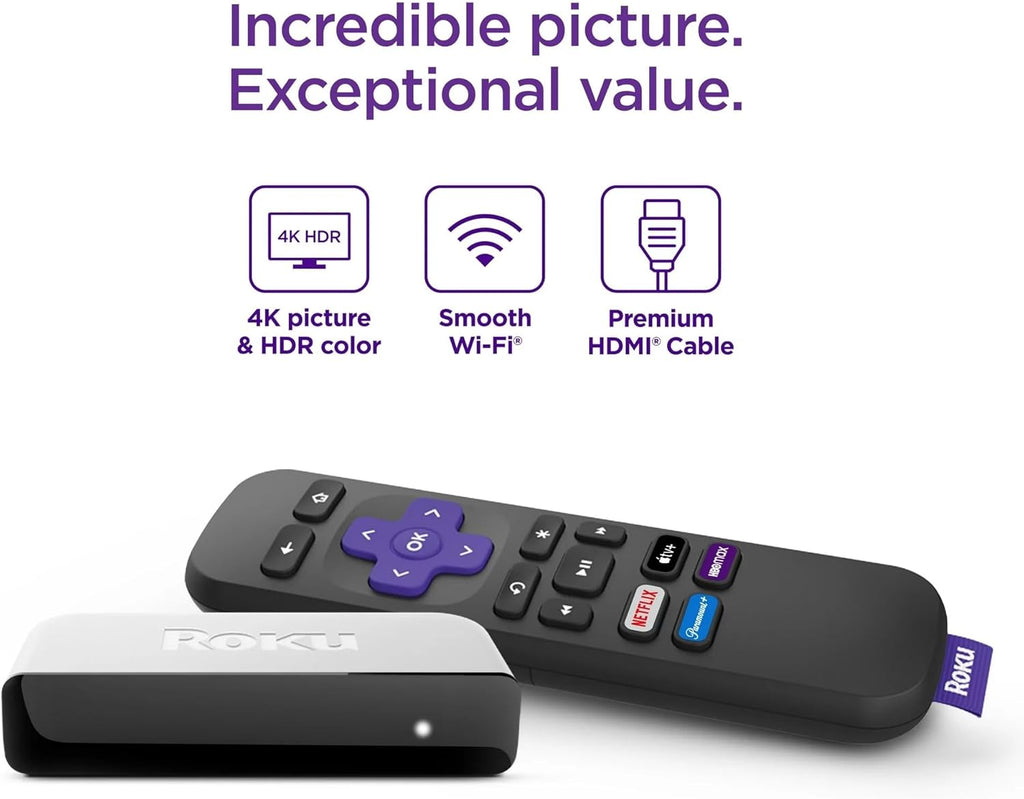 4K HDR Streaming Media Player with HDMI Cable and Remote J9669