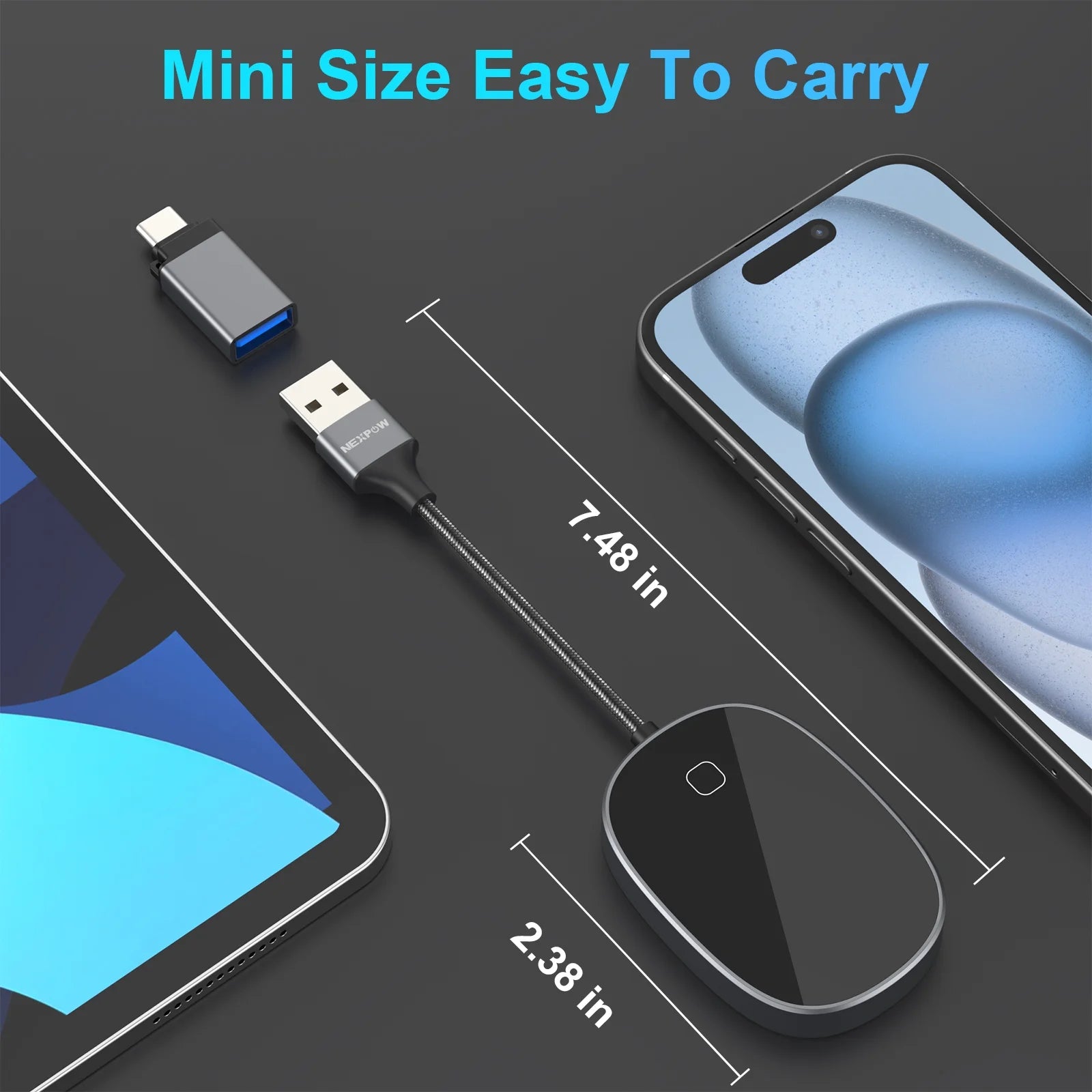 Wireless CarPlay & Android Auto Car Adapter, Dual Connect, Plug & Play Dongle J816