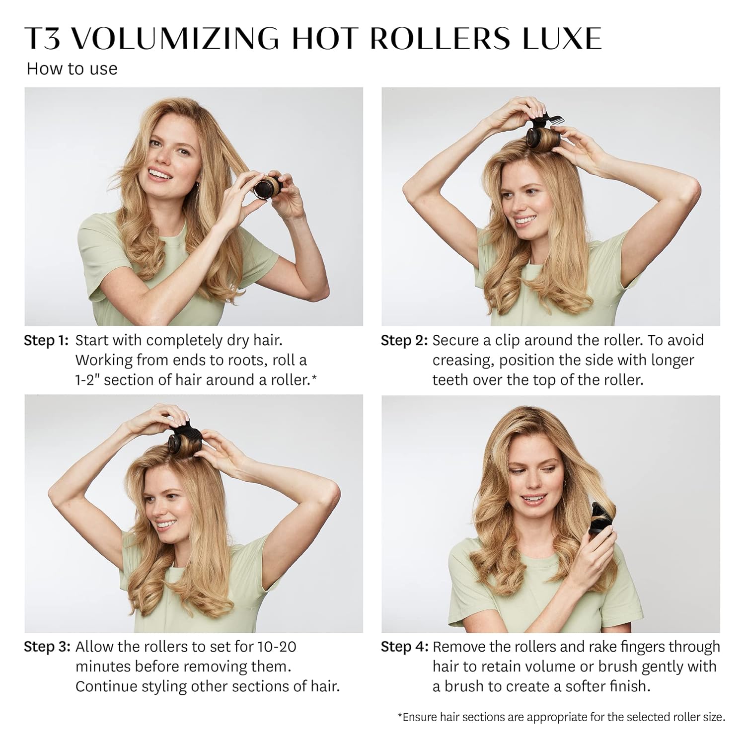 Volumizing Hot Rollers Hair Curler Set of 8 D693560
