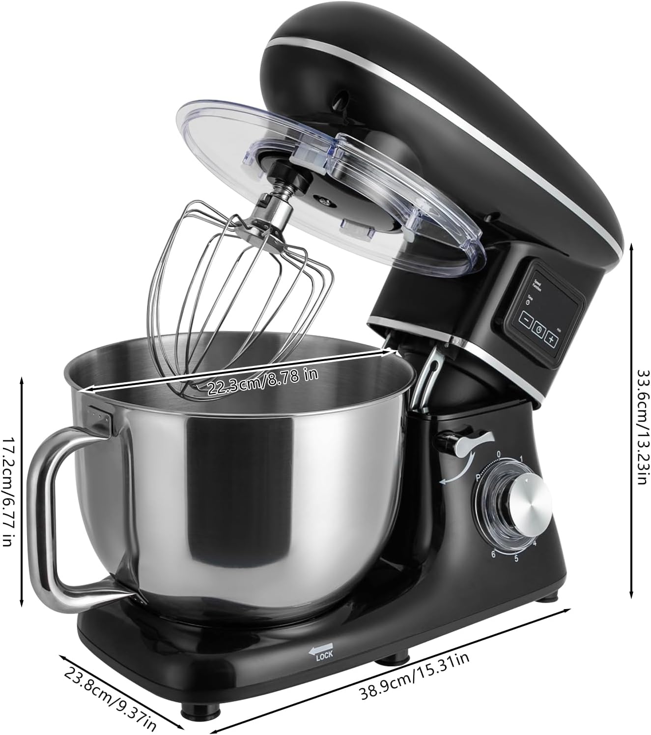 6.5QT Stand Mixer, 1350W 6 Speed Tilt-Head, Electric Kitchen Mixer F361698