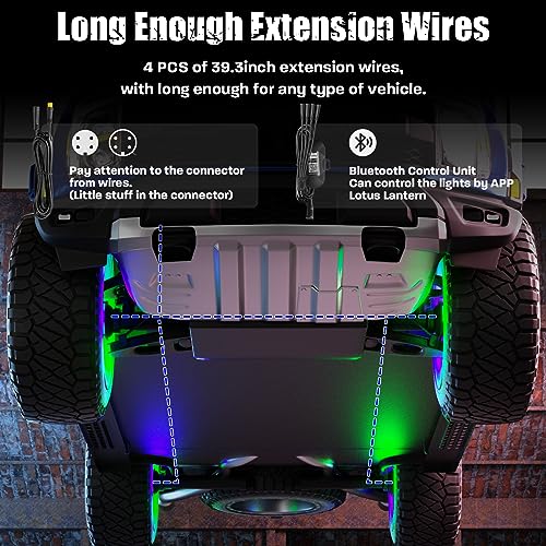 Wheel Lights for Truck - RGB Rim Light for Car/SUV - Wheel Well Ring Lights with Sequential and Multi-Color, Waterproof DC 12v C3041