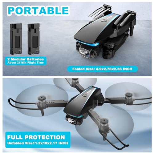 Foldable Drone with 1080P HD Camera, 2 Batteries and Carrying Case B5472