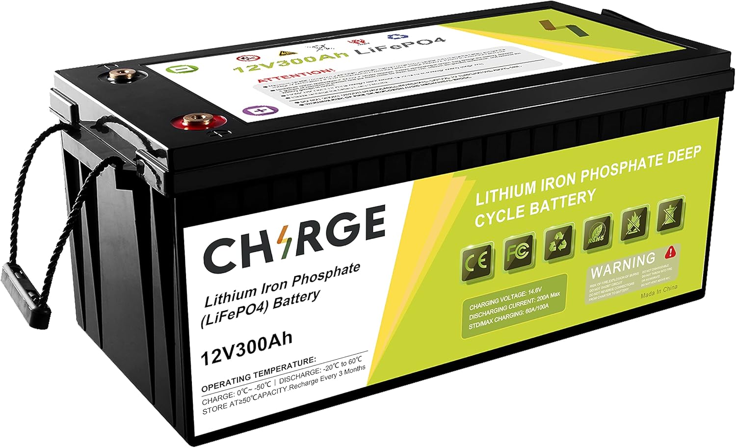 12V 100Ah LiFePO4 Battery with Built-in BMS for RV, Home Energy Storage and Off-Grid I29606