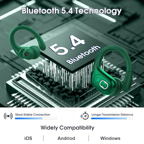 Wireless Earbuds Bluetooth 5.4 with Earhooks, IPX7 Waterproof P475856