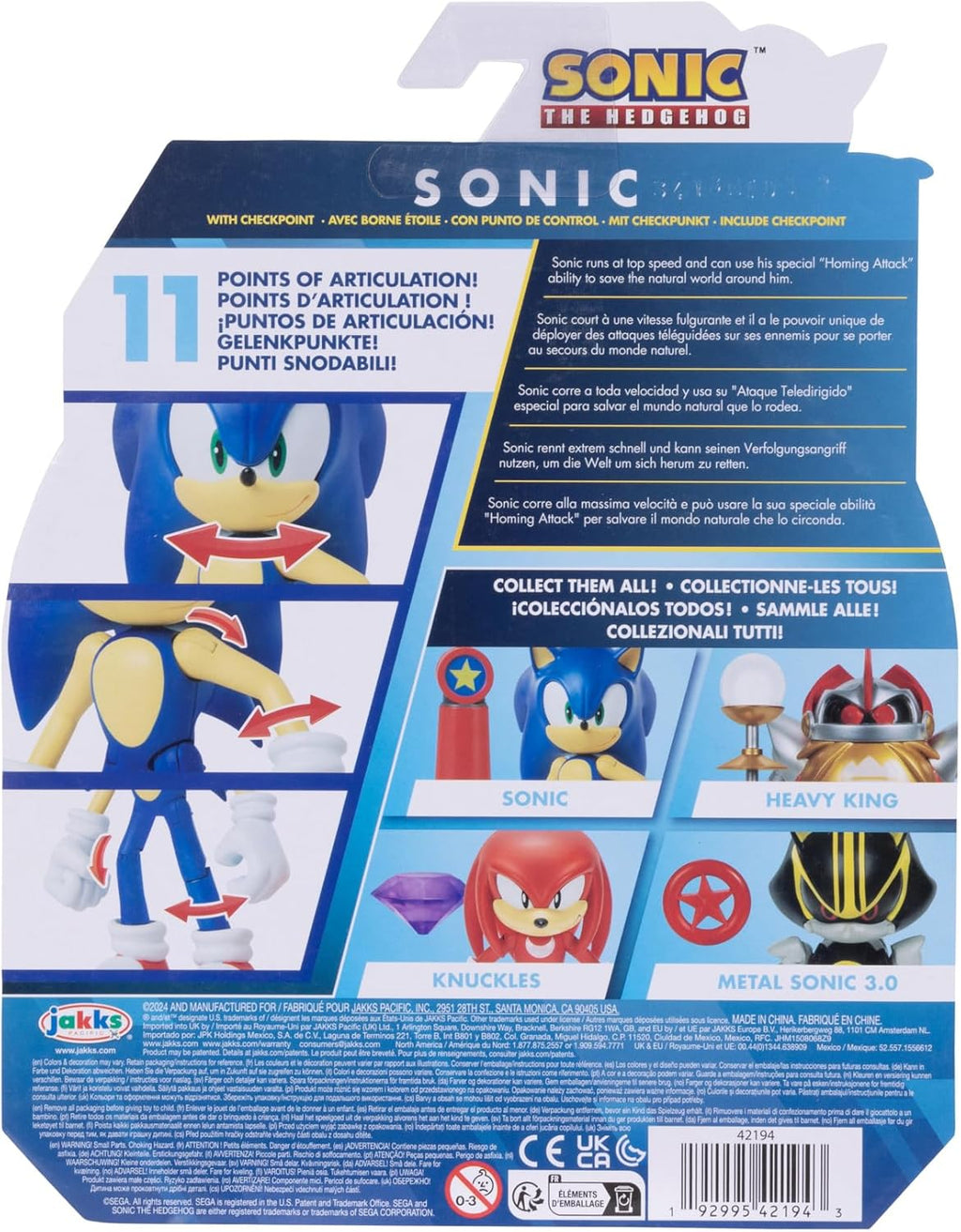 Sonic Action Figure with Blue Checkpoint Accessory, Ages 3+ Q264158