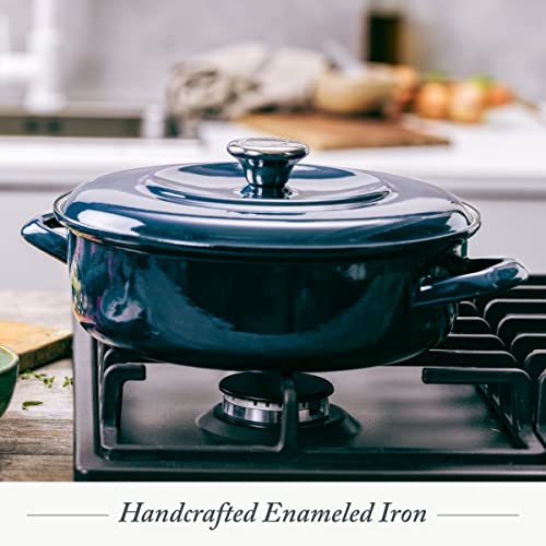 Enameled Cast Iron Casserole Braiser with Lid, 4QT, Round A83622
