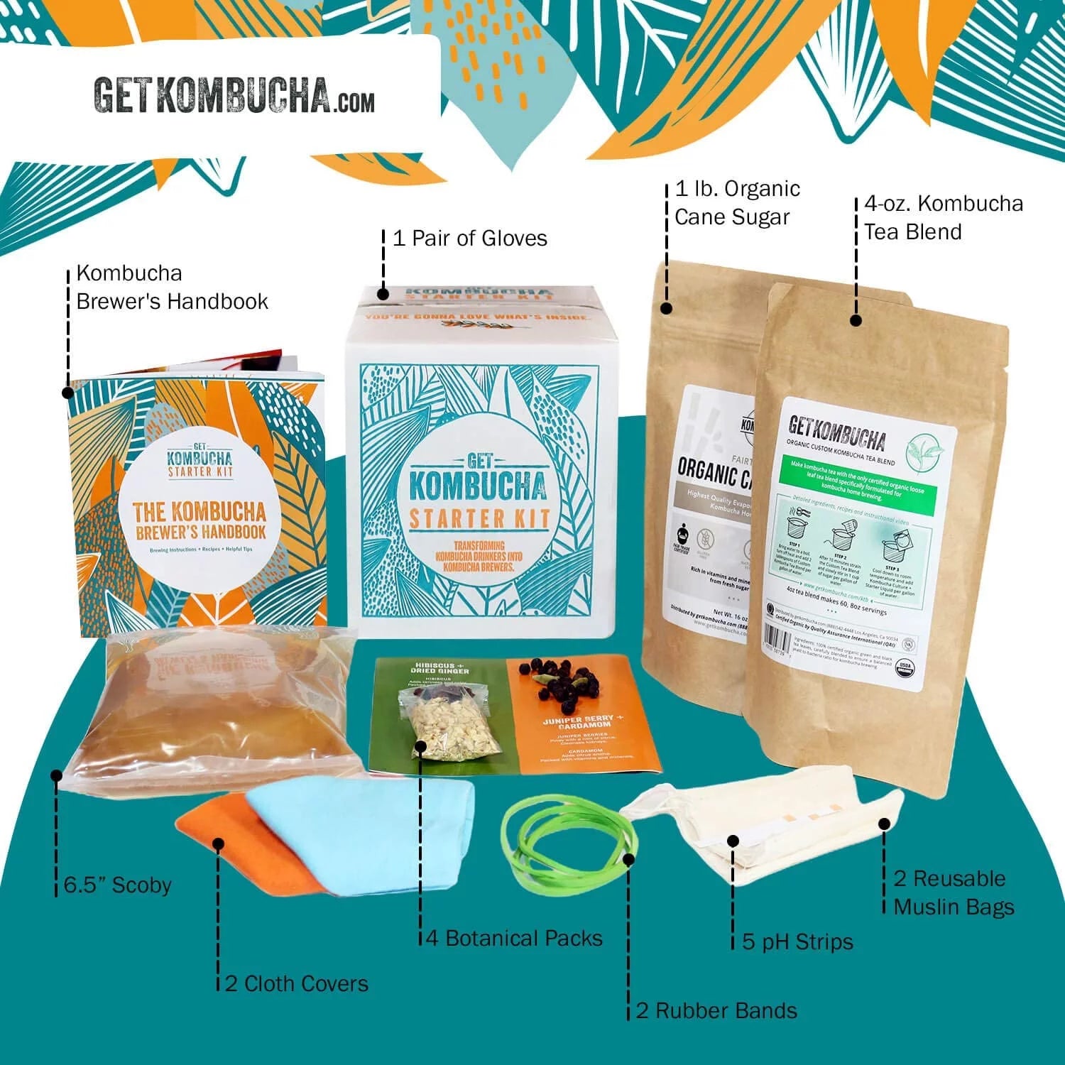 Kombucha Brewing Starter Kit, Makes 5 Gallons A164539