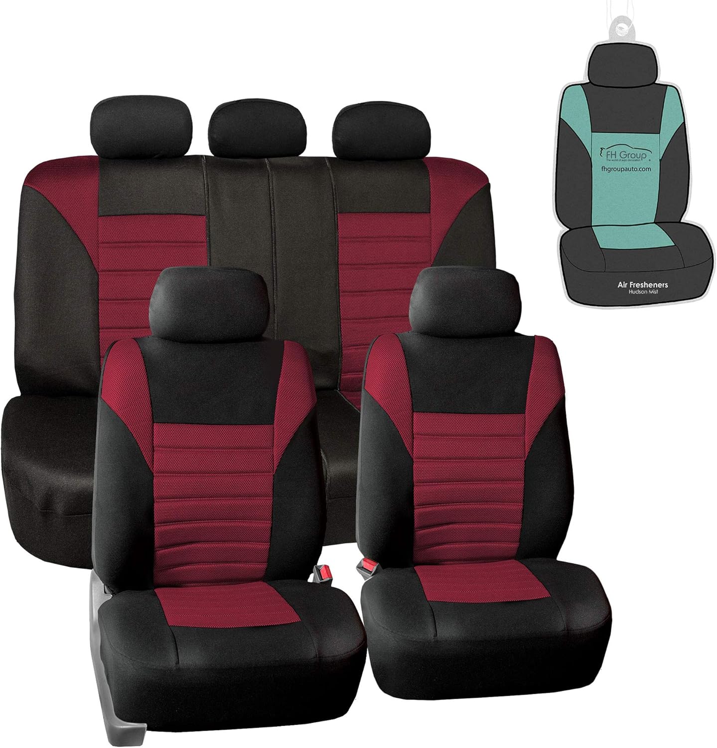 Car Seat Covers Pair Set, Airbag Compatible, Universal Fit for Cars Trucks and SUVs, Gray/Black O278981