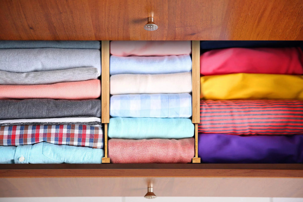 Bamboo Drawer Dividers - Adjustable Expandable Organizer K5418