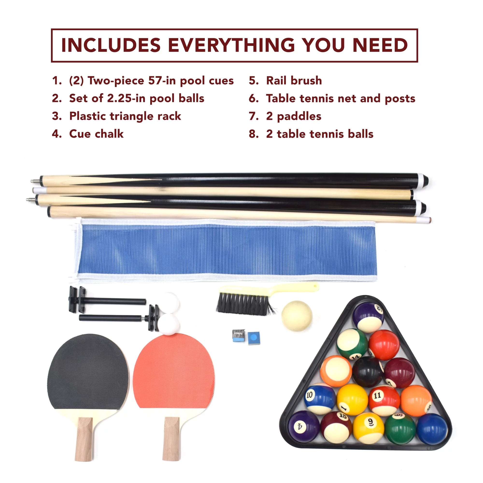 7-ft Pool Table Combo Set with Benches, Rustic Gray G46451