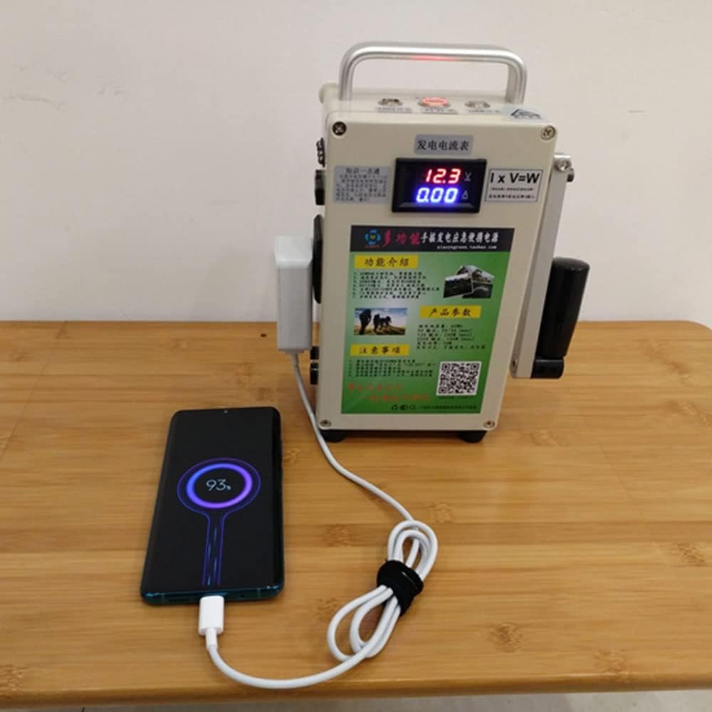 Hand Crank Generator + Charger, High-Power 220V Large-Capacity Outdoor Household Field Mobile Power Supply (Color : Generator+Charger)