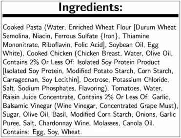 Chicken Margherita with Balsamic, 9.5 oz, 8-Pack D4822