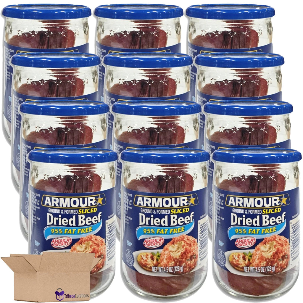 95% Fat Free Sliced Dried Beef Value Pack | Bundled by Tribeca Curations | 4.5 Ounce | Pack of 12