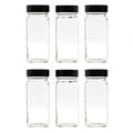 12 PCS Black Spice Jars, 4 oz Glass Seasoning Bottles, Spices Container, Empty Spice Jars, Square Spice Bottles with Airtight Plastic Caps with Shaker Lids
