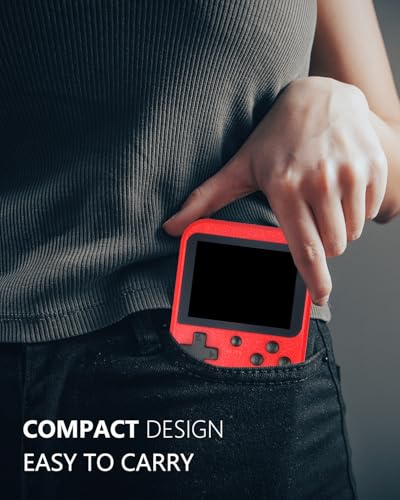 Handheld Game Console with 500 Classic Games, 3.0 Inch Screen, Red U3840