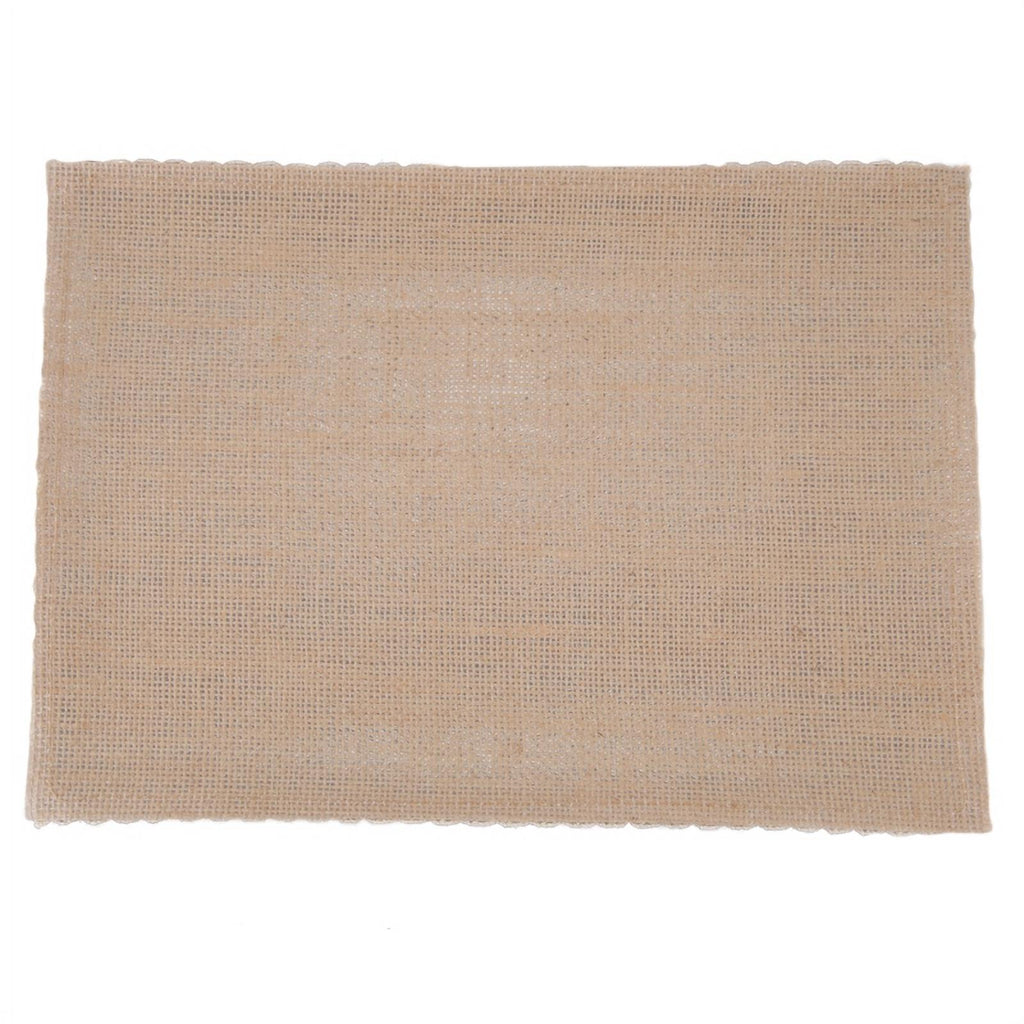 Linen Table Mat Lace Placemat Set Natural Woven B526802