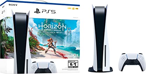 Playstation 5 Disc Version PS5 Console Horizon Forbidden West Bundle - 4K-TV Gaming, 16-GB GDDR6 RAM, 8K Output, WiFi 6. Ultra-High Speed 825GB SSD - U Deal
