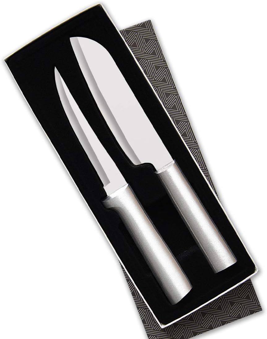 Rada Cutlery Two Piece Knife Stainless Steel Cook’s Choice Gift Set with Aluminum, 8 Inches, Silver Handle