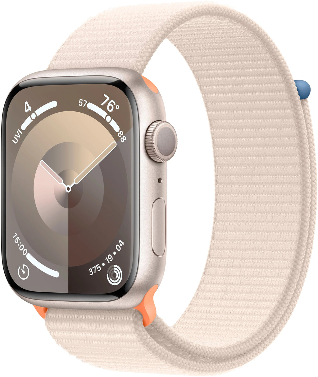 Refurbished Apple Watch Gen 9 Series 9 45mm Starlight Aluminum - Starlight Sport Loop MR983LL/A