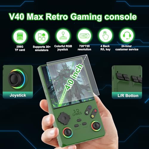 Handheld Game Console 4.0 Inch IPS Screen Retro Portable Arcade Y95927